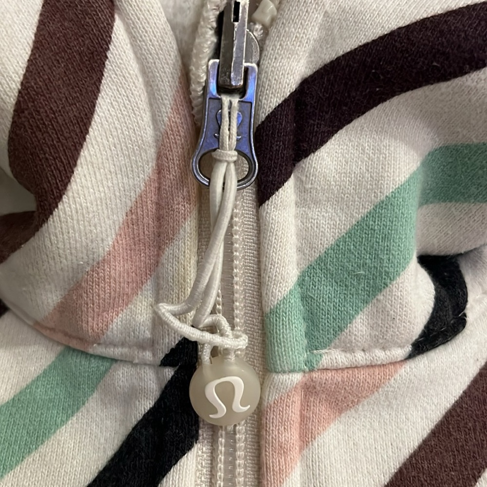 Lululemon Vintage Scuba Striped Full Zip Hoodie Women's Size 6 - Picture 2 of 9